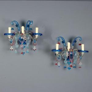 2 Appliques Murano Murano Fine XIX Secolo