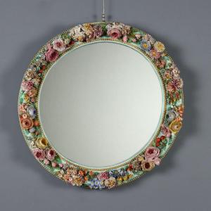 Specchio con Cornice in Ceramica Italia XIX Secolo