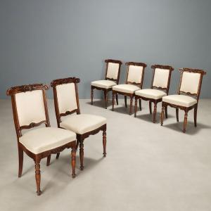 Gruppo di 6 Sedie Italia Secondo Quarto XIX Secolo
