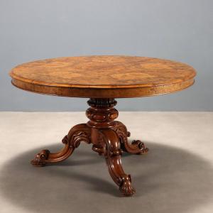Tavolo Tondo in Noce Inghilterra Seconda Metà XIX Secolo