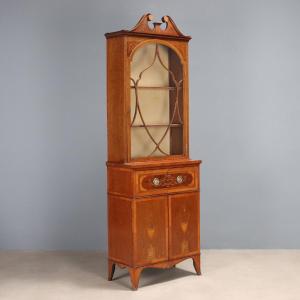 Libreria in Mogano riccamente Intarsiata Inghilterra Inizio XX Secolo