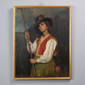 Modern Painting Signed Domenico Pesenti Oil On Canvas XIX Century