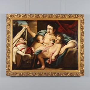 Dipinto Allegoria della Carità Seguace di Carlo Cignani