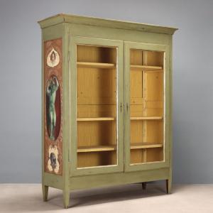 Armadio Direttorio in Noce Laccato e Dipinto Italia Inizio XIX Secolo