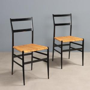 Coppia di Sedie '699 Superleggera' di Gio Ponti Cassina Anni 60