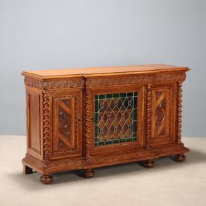 Credenza in Stile Neobarocco in Noce Italia Fine XIX Secolo
