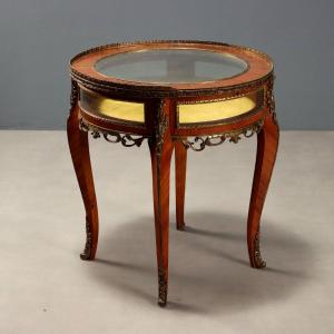 Tavolino Espositore Napoleone III in Bois de Rose Italia Inizio XX Secolo