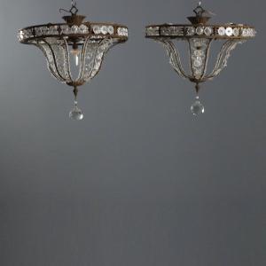 Coppia di Lampadari a Otto Luci Italia, inizio XX Secolo