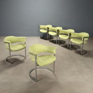 Sei Sedie Anni '70 Saporiti Design di Vittorio Introini