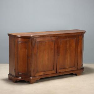 Credenza Scantonata in Noce Italia Metà XIX Secolo