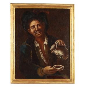 Dipinto di Seguace di Giacomo Francesco Cipper Il Bevitore '700