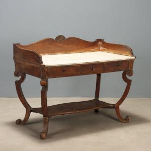 Scrittoio Impero in Noce con Piano in Marmo - Inizio XIX Secolo Italia Inizio XIX Secolo