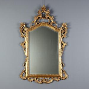 Specchiera in Stile Barocchetto in Legno Dorato Italia Inizio XX Secolo