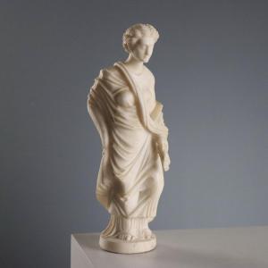 Scultura Matrona Romana Marmo Bianco XIX Secolo Italia