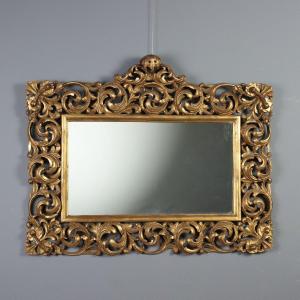 Specchiera in Stile Barocco in Legno Dorato Italia Inizio XX Secolo