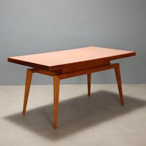 Tavolo Vintage Rovere Piano in Formica Rosa Italia Design Anni 60 Originale