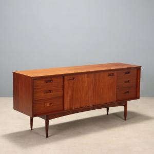 Sideboard Vintage Inglese Teak Cassetti Anta a Ribalta Design Anni 60 Originale