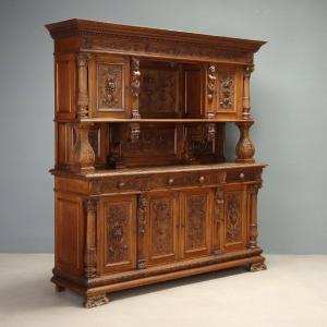 Credenza Neobarocca in Noce Italia Fine XIX Secolo