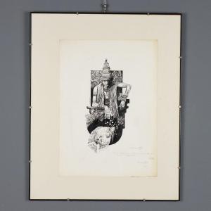 Disegno Contemporaneo Firmato Sergio Toppi Tavola di Fumetto '900