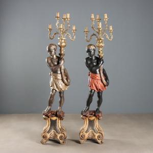 Candelabri in Stile Decorativo Italia, metà XX Secolo