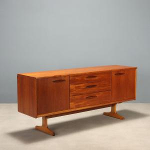 Sideboard Vintage Impiallacciato Teak Design Regno Unito Anni 60 Originale