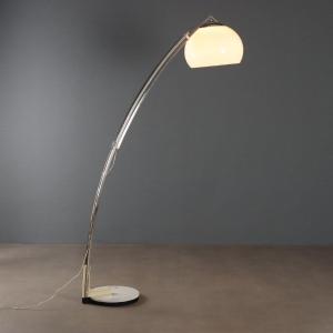 Lampada da Terra Vintage ad Arco Alluminio Plastica Design Anni 70 Originale