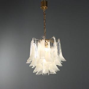 Lampadario Vintage Novaresi Milano Vetro Ottone Design Anni 80 Originale