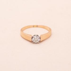 Old Rose Gold Old Cut Diamond Ring 0.40 Carat