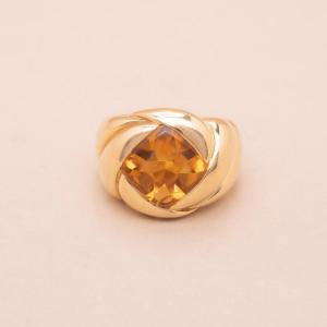 Bague Vintage Turban Or Citrine 