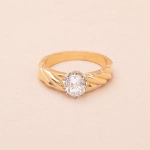 Antique Cushion Diamond Turban Ring 0.55 Carat