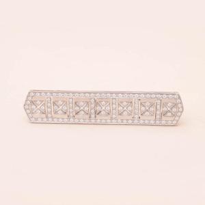 Vintage Platinum Art Deco Barrette Brooch