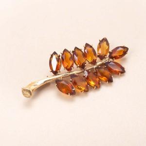 Vintage Citrine Palm Brooch Madeira 