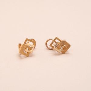 Vintage Modernist Optical Gold Earrings