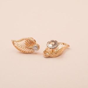 Vintage Diamond Leaf Earrings 1950