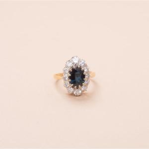 Vintage Pompadour Sapphire Ring 1.60 Carat