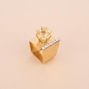 Modernist Square Citrine Ring