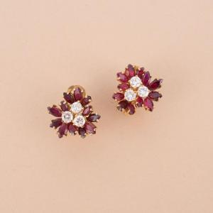Vintage Flower Diamond Earrings