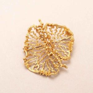 Vintage Organic Gold Brooch