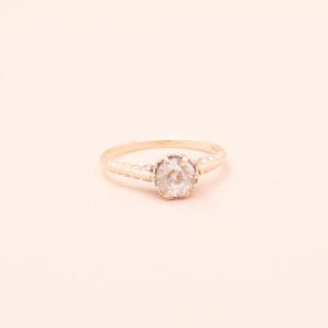 Vintage Rose Gold Solitaire Ring