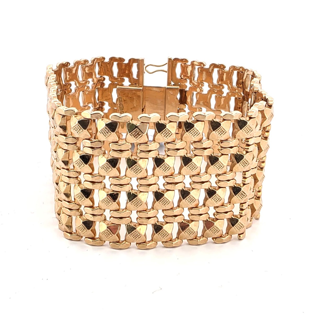 Bracciale in oro giallo anni 50' 18kt massiccio e imponente