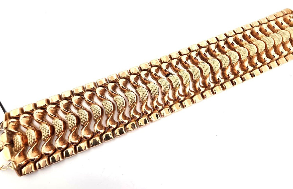 Bracciale anni 50' in oro giallo 18kt massiccio-photo-4