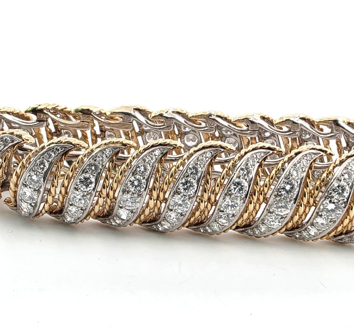 Bracciale anni 40' - 50' in platino e oro con diamanti-photo-2