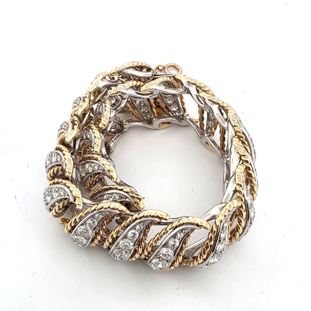 Bracciale anni 40' - 50' in platino e oro con diamanti-photo-1
