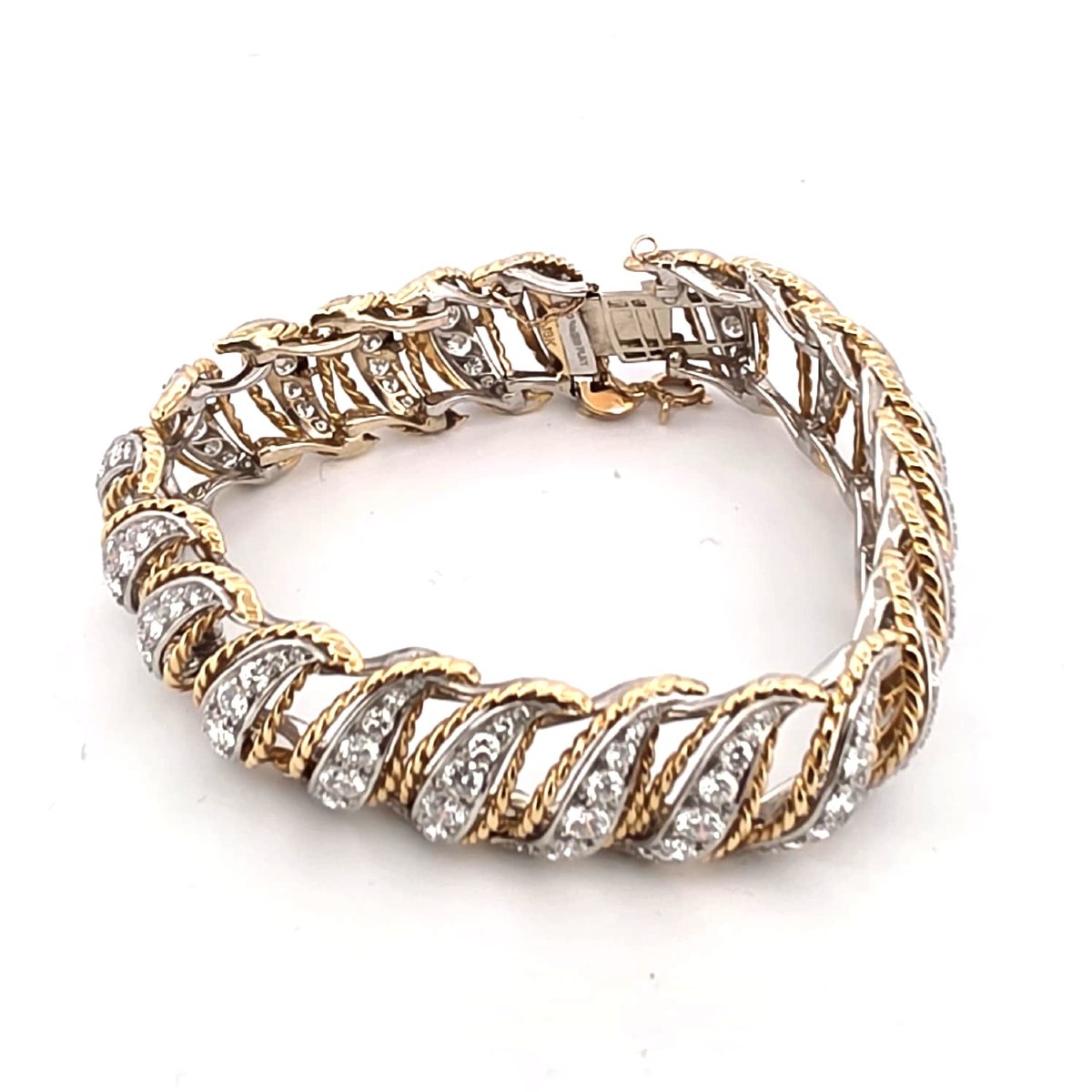 Bracciale anni 40' - 50' in platino e oro con diamanti-photo-6