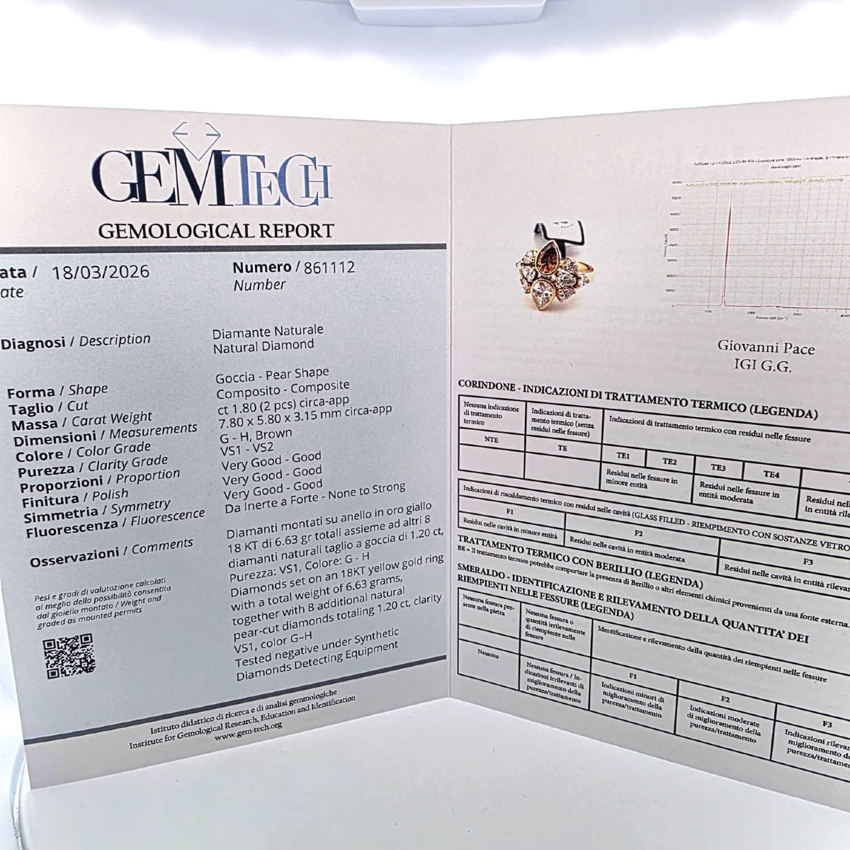 Anello in oro giallo 18kt con diamanti taglio goccia alta qualità-photo-1