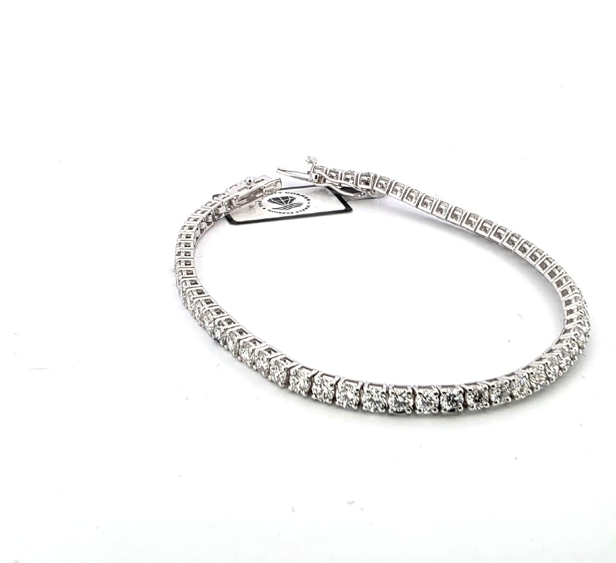 Bracciale tennis in oro bianco 18kt con diamanti di alta qualità-photo-4