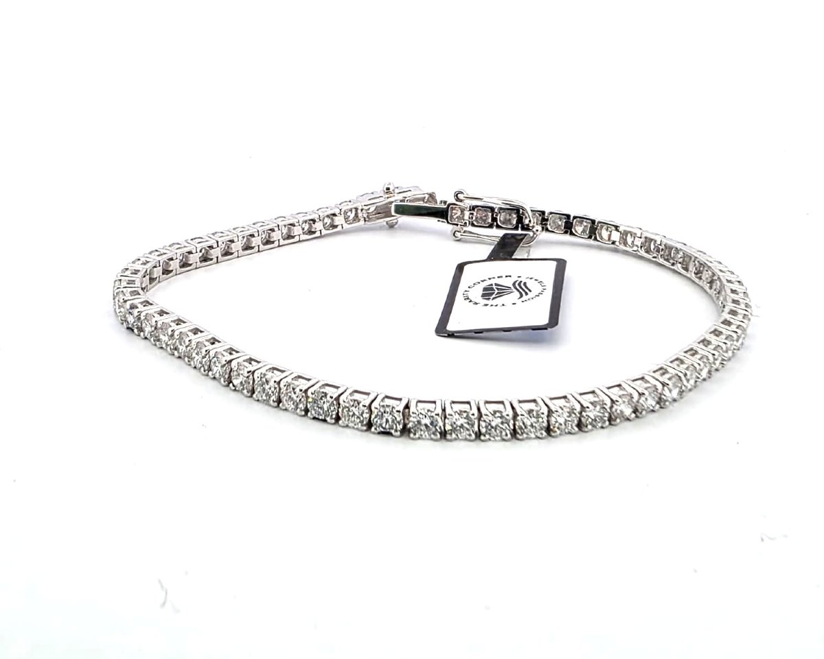 Bracciale tennis in oro bianco 18kt con diamanti di alta qualità-photo-8