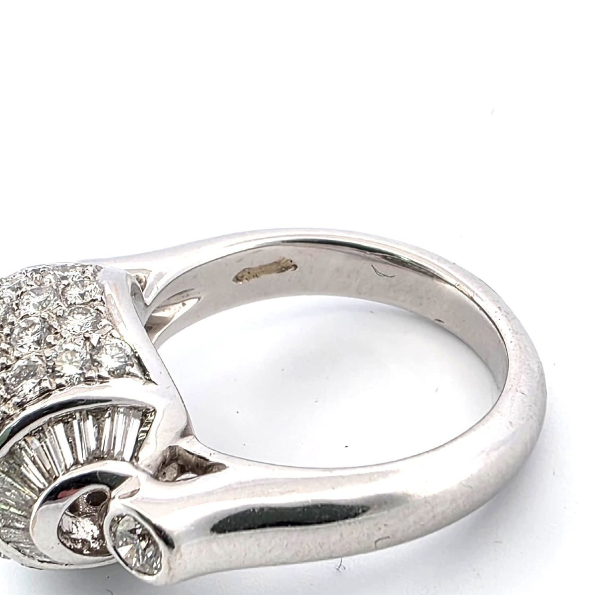 Anello in oro bianco 18kt massiccio con diamanti-photo-3