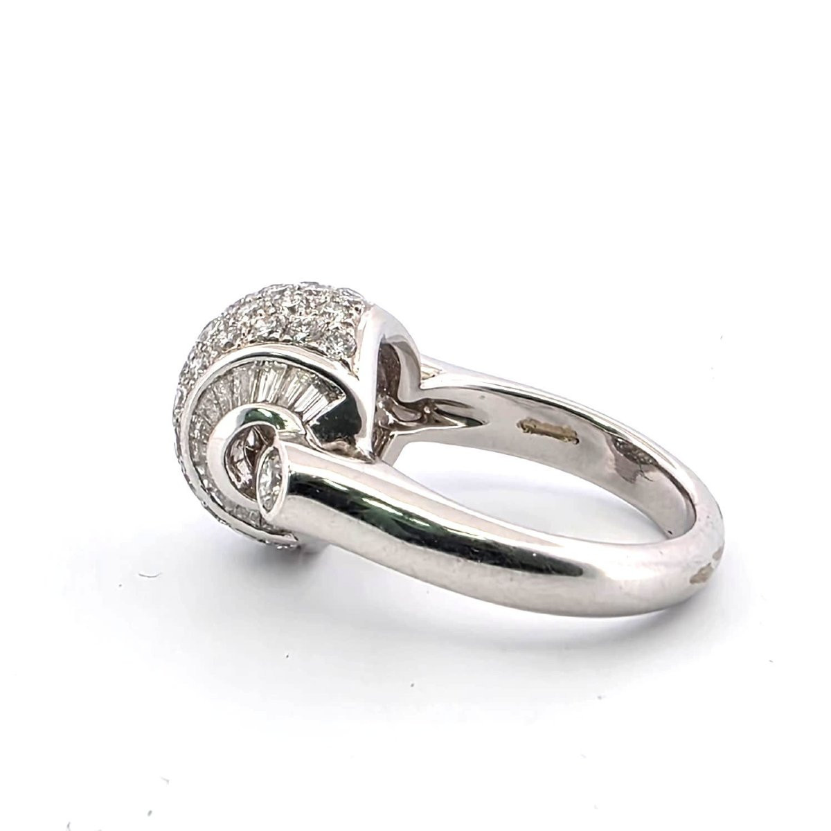 Anello in oro bianco 18kt massiccio con diamanti-photo-6