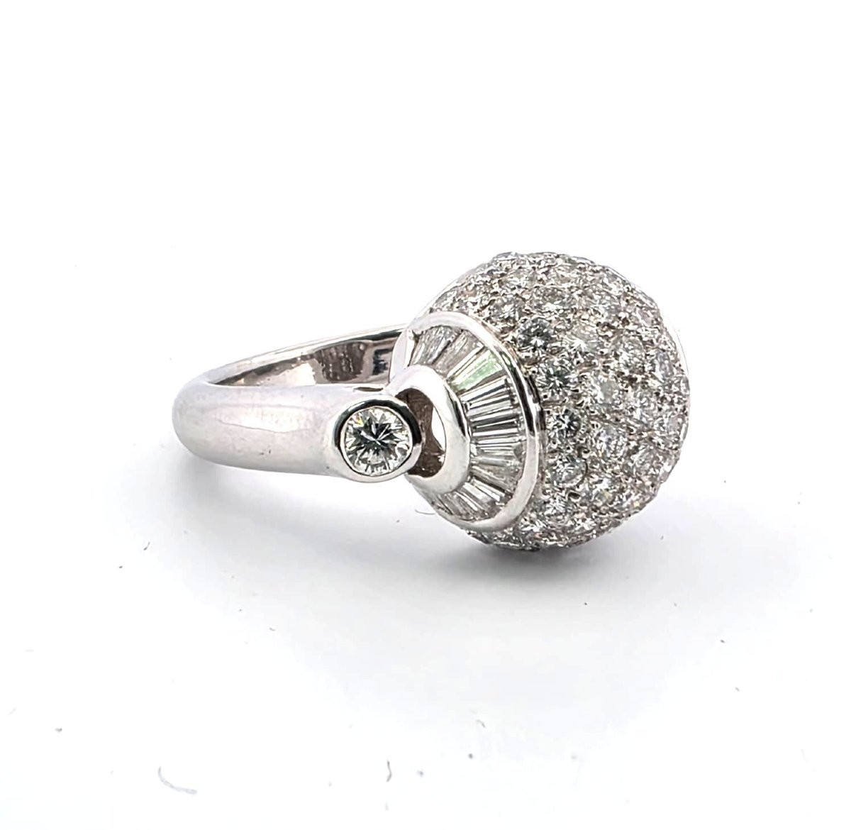 Anello in oro bianco 18kt massiccio con diamanti-photo-8